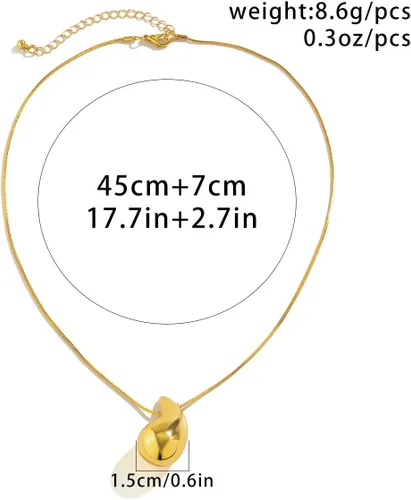 Vista 6 de Collar de lágrima, aretes gruesos de oro con forma de gota de agua para mujeres y niñas, collar con colgante de gota de agua, regalo de joyería