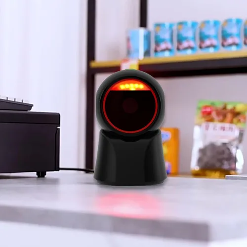 Vista 6 de Escáner de código de barras 1D 2D, escáner QR manos libres con cable USB, lector de código de barras omnidireccional compatible con escaneo
