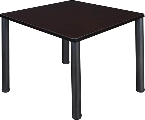 Vista 41 de Regency Kee - Mesa cuadrada pequeña para sala de descanso de 30 pulgadas, parte superior de cerezo, patas negras