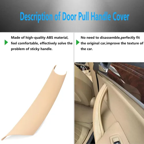 Vista 4 de Funda de Manija de Puerta Compatible con BMW X5 Serie E70/E70 LCI 2008-2013, BMW X6 Serie E71/E72 2008-2014 (3 Piezas) (Beige)