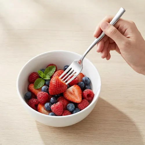 Vista 7 de Tenedores de postre de 12 piezas, tenedor de ensalada de acero inoxidable