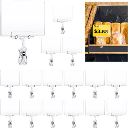 Vista 8 de Mlici Paquete de 16 clips transparentes para letreros, abrazadera
