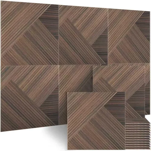 Vista 12 de BUBOS Paquete de 6 paneles acústicos autoadhesivos de pared, paneles acústicos de 23.6 x 23.6 pulgadas, paneles acústicos con patrón de madera 3D