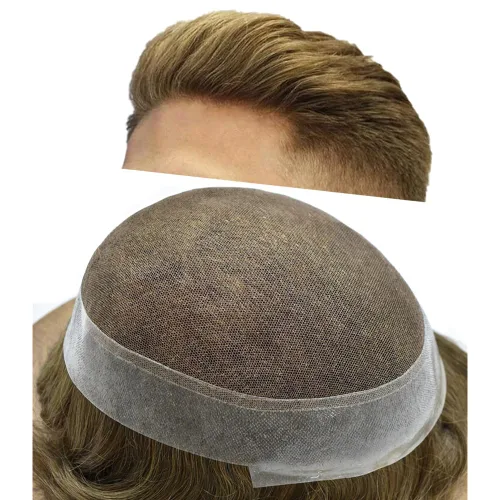 Vista 19 de Toupee For Men Real Human Hair Mens Toupee Hair Replacement System Swiss Lace Toupee For Men Natural Human Hair Piece Mens Toupee6*8"-90% density#2