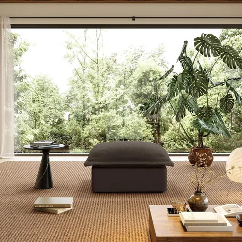 Vista 33 de Sofá modular de mezcla de lino para sala de estar, cómodo sofá modular con relleno de plumón, moderno sofá cama convertible con asiento profundo