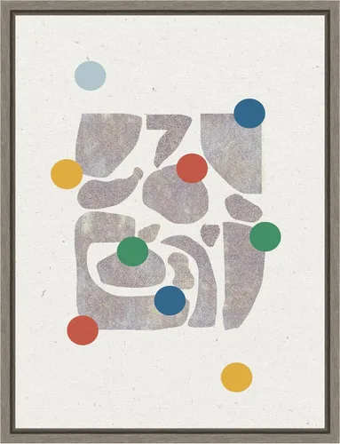 Vista 17 de Amanti Art Framed Canvas Wall Art 24x18 Retro Dots and Paper by THE MIUUS STUDIO, Framed Wall Art Canvas, Abstract Artwork, Traditional Decor