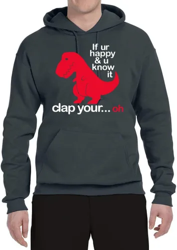 Vista 12 de Wild Bobby Sudadera con capucha unisex con estampado "If You're Happy and You Know it" de Dinausor