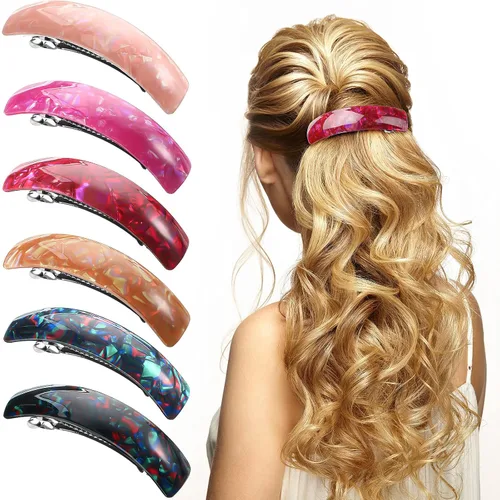 Vista 11 de WILLBOND 6 Piezas Pasadores de Cabello para Mujeres Pasadores Grandes Clips Franceses para Cabello Broche Retro para Regalos de Mamá Accesorios