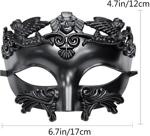 Vista 6 de Máscara de mascarada, máscara de plástico griego romano para fiesta de Halloween