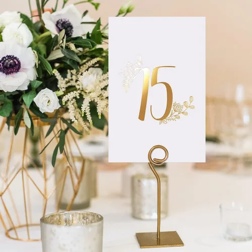 Vista 7 de Sweetzer & Orange - Números de mesa dorados para bodas – 1 a 25 elegantes tarjetas de mesa para bodas, bar mitzvah, decoraciones de quinceañera