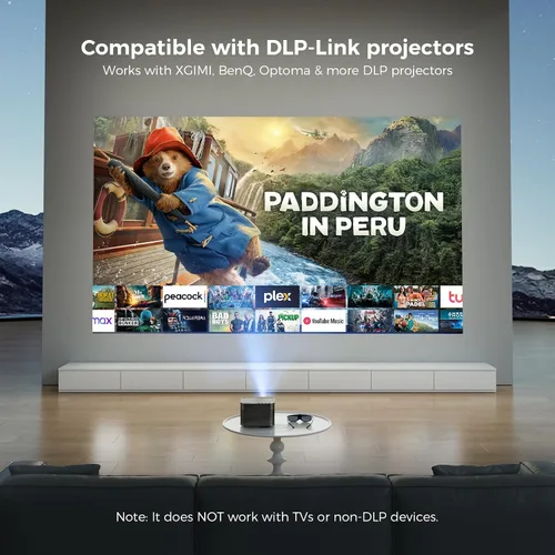 Vista 5 de Paquete de 2 lentes DLP Link 3D para proyector, ELEPHAS 144 Hz, recargables, activos, compatibles con proyectores 3D DLP-Link: Acer, ViewSonic