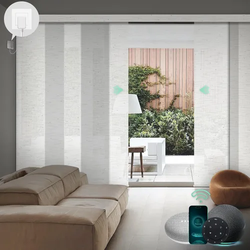 Vista 8 de Yoolax - Persianas deslizantes inteligentes personalizadas XL, persianas verticales de tela opacas para puertas de vidrio. Separador de habitación