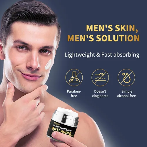 Vista 4 de Crema facial para hombre, antienvejecimiento, crema hidratante facial para hombre, loción facial con colágeno, retinol y ácido hialurónico, cuidado