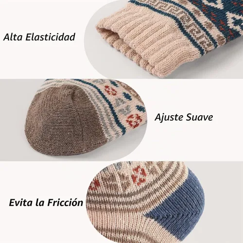 Vista 6 de Clothclose Calcetines de lana - Calcetines de lana cálidos de invierno para mujer y hombre, calcetín suave y acogedor, calcetín grueso de lana