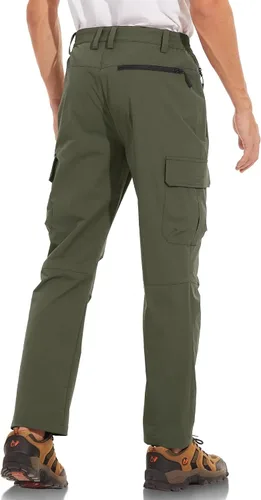 Vista 5 de MAGCOMSEN Pantalones de senderismo para hombre, ligeros, elásticos, versátiles, impermeables, de secado rápido, para pesca, campamento