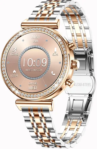 Vista 8 de Yihou Relojes inteligentes para mujer, rastreador de actividad física con diamantes, modos multideportivos, monitor de frecuencia cardíaca