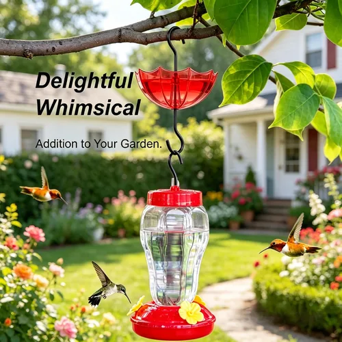 Vista 6 de Foso de hormigas para comederos de colibríes y comederos de orientola, paquete de 2 unidades de 5 onzas x 2 unidades, color rojo, protector