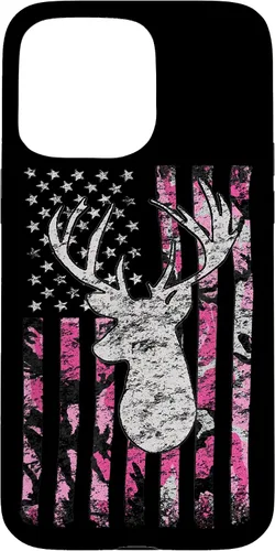 Vista 31 de Pink Camo American Flag Deer Hunter Women's Hunting Case for iPhone 17