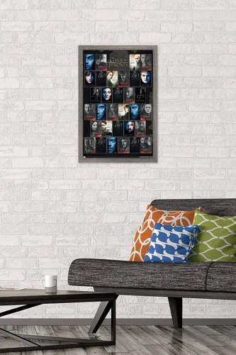 Vista 2 de Juego de tronos - Póster de pared con cuadrícula, 22.4 pulgadas de largo x 14.7 pulgadas, versión enmarcada de madera de granero