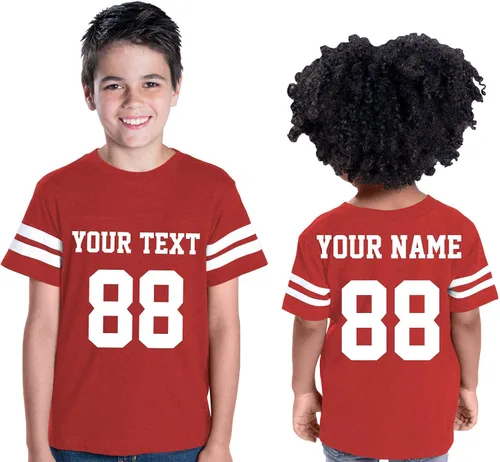 Vista 2 de Jersey de algodón personalizado para jóvenes - Personaliza tu uniforme de equipo de 2 caras, Negro