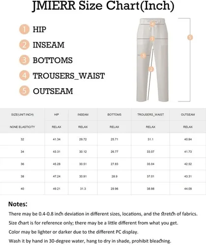 Vista 6 de JMIERR Pantalones casuales de lino para hombre, ajuste holgado, piernas rectas, cintura elástica, pantalones de verano, playa, yoga