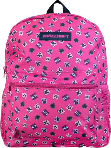 Vista 2 de Minecraft Juego de 4 piezas de mochila rosa para niños