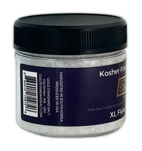 Vista 4 de Sal marina en escamas con certificación Kosher, escamas extra grandes, sal de acabado, 2 onzas