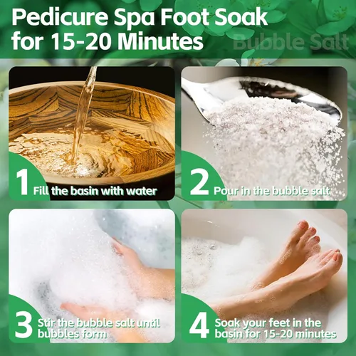 Vista 4 de Remojo de pies de pedicura, baño de pies de spa, kit de pedicura, baño de pies de burbujas para pies agrietados y cansados y secos, pies de atletas