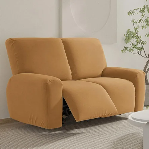 Vista 42 de vctops Fundas para sofá reclinable de 3 cuerpos, elásticas, de punto, suaves, lisas, antideslizantes, para sofá, protector de muebles con parte Café
