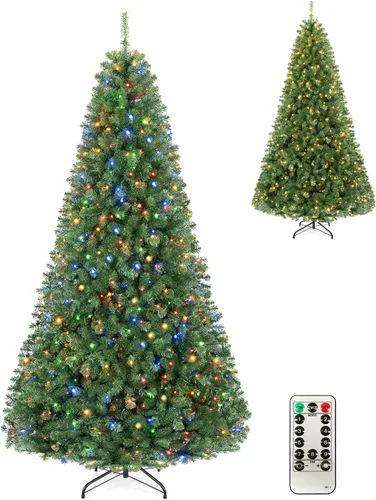 Vista 20 de Goplus Árbol de Navidad de abeto artificial preiluminado de 4.5 pies con Rosa