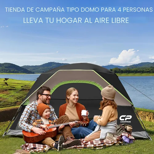 Vista 9 de CAMPROS CP Camping Tent 2/4/6 Person, Waterproof Windproof Double Layer Dome Tent, Easy Setup with Large Mesh Windows & Wide Door for Outdoor