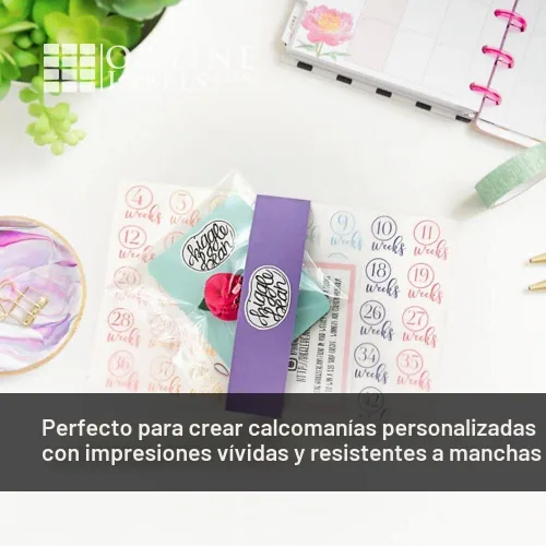 Vista 7 de OnlineLabels Papel Adhesivo Impermeable de Hoja Completa de 8.5" x 11" – Adhesivo Permanente, Vinilo Blanco Mate, Compatible con Cricut & Silhouette