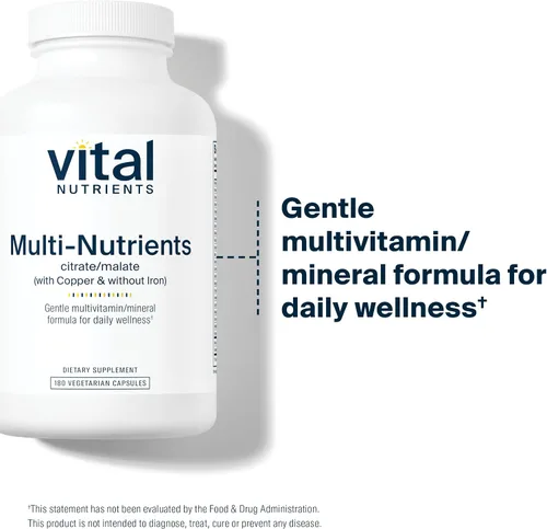 Vista 4 de Vital Nutrients - Multi-Nutrientes 2 - Fórmula de citrato/malato (con cobre y sin hierro) - Multivitaminas/minerales, antioxidantes potentes