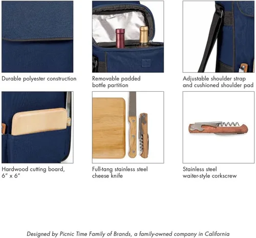 Vista 6 de PICNIC TIME NCAA Duet - Bolsa aislante para vino y queso