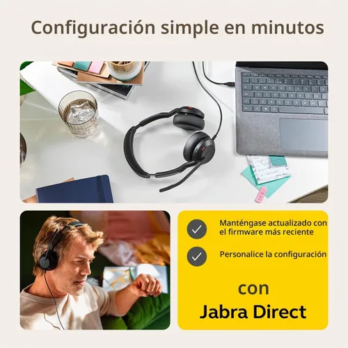 Vista 5 de Jabra Evolve2 50 - Auriculares con cable de doble oreja con micrófono
