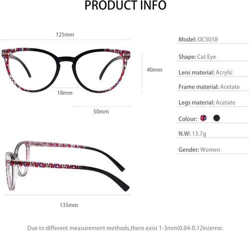 Vista 64 de OCCI CHIARI Gafas de lectura de moda para mujer y hombre