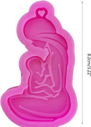 Vista 5 de Brillante Lactancia Madre Llavero Molde de Resina Artesanías DIY Molde de Silicona Molde Epoxi UV Colgante de Joyería de Fundición de Resina