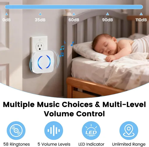 Vista 10 de Extensor de timbre inalámbrico para Ring Blink Google Nest Smart Doorbell Booster,2.4GHz Wi-Fi,Easy to Setup, No Range Limits, Works with Alexa