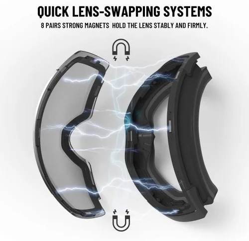 Vista 3 de COPOZZ S1 - Juego de gafas para esquiar polarizadas, magnéticas, para snowboard, OTG UV400