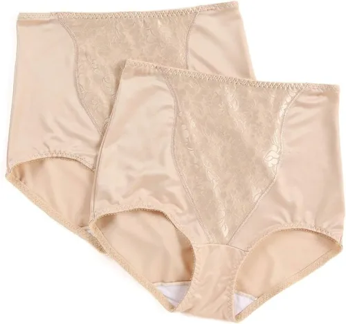 Vista 7 de Bali Bragas moldeadoras para mujer con doble soporte y control ligero con encaje Fajas, paquete de 2 DFX372 Negro/Negro