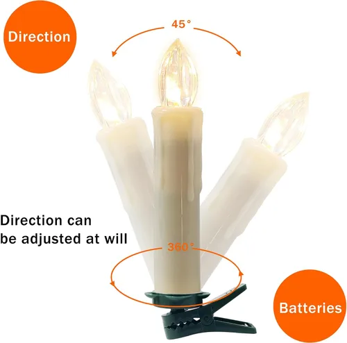 Vista 8 de Velas LED sin llama, 6 velas cónicas blancas con control remoto para decoración de bodas, 4 pulgadas