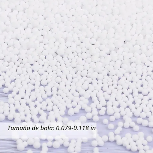 Vista 3 de DECORA 80000 piezas de mini bolas de espuma para bricolaje y suministros de limo, cuentas de espuma blanca de 0.079 a 0.118 pulgadas para decoración