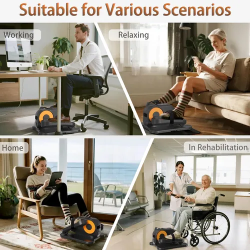 Vista 3 de Under Desk Elliptical Machine, Electric Elliptical Training Machine w/Remote & 12 Speeds Level, Manual & Auto Mode, Elliptical Traier for Seniors