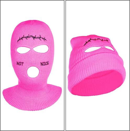 Vista 3 de choyaxo 3 Hole Ski Mask Full Face Cover Knitted Balaclava for Men Women Winter Outdoor Sports