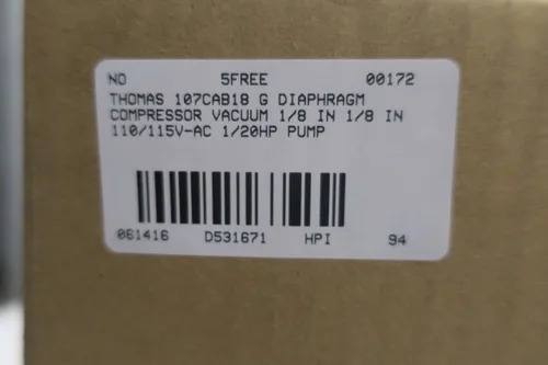 Vista 8 de Nuevo THOMAS 107CAB18 G Diafragma Compresor Bomba de Vacío 1/20HP D531671