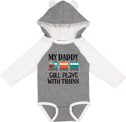 Vista 9 de inktastic Daddy Still Plays with Trains Long Sleeve Creeper