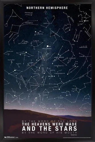 Vista 7 de Póster de pared de The Stars, 22.4 pulgadas de largo x 14.7 pulgadas de ancho, versión enmarcada de madera de granero