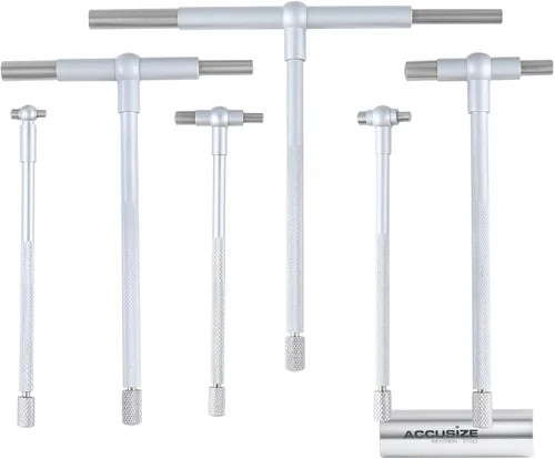 Vista 2 de Accusize Industrial Tools Premium 5/16'' - 6", 6ps/Set Juego de medidores telescópicos, acabado en cromo satinado, 3602-5018 Satin Chrome Finish