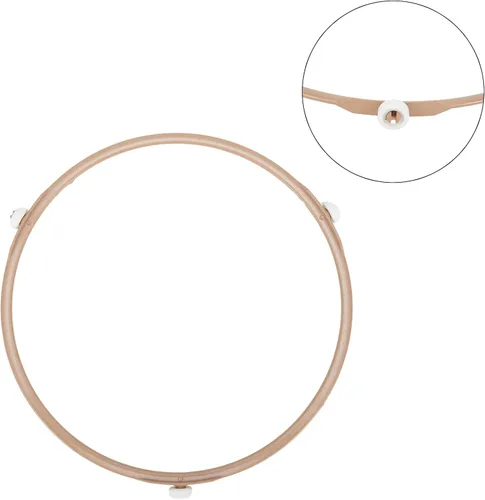 Vista 8 de Bandeja base de soporte giratorio de vidrio para horno microondas, soporte de anillo giratorio con diseño de 3 ruedas, resistente a altas