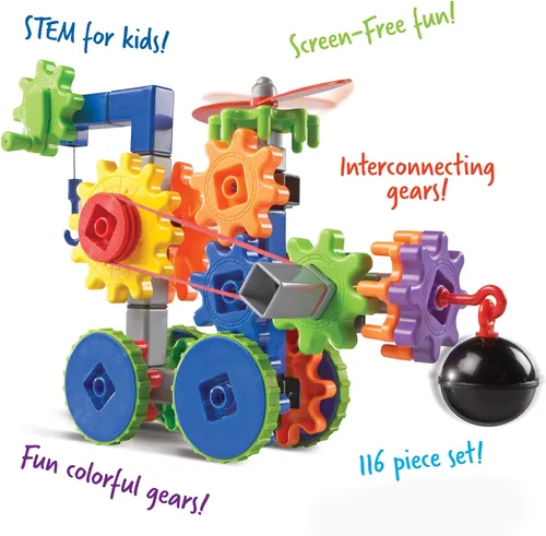 Vista 8 de Learning Resources Gears! Gears! Gears! Machines in Motion - STEM para niños pequeños, juguetes de construcción e ingeniería prácticos, pensamiento